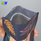 Sacchetto di imballaggio in plastica per alimenti per tè e caffè a fondo piatto in carta kraft biodegradabile con chiusura a cerniera riciclabile compostabile personalizzata