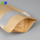 Biodegradabile stia sui sacchetti di carta kraft di Brown della natura del sacchetto con la finestra e la chiusura lampo