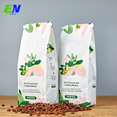 Borsa di caffè laterale biodegradabile amichevole del rinforzo della carta kraft della borsa di caffè di Eco con Tin Tie